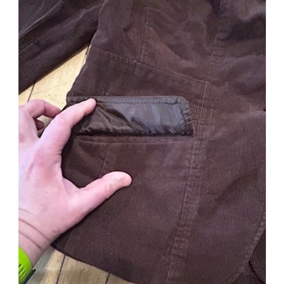 Liz Claiborne Villager Brown Corduroy Womens Cotton Blazer Size 8 - Picture 11 of 11